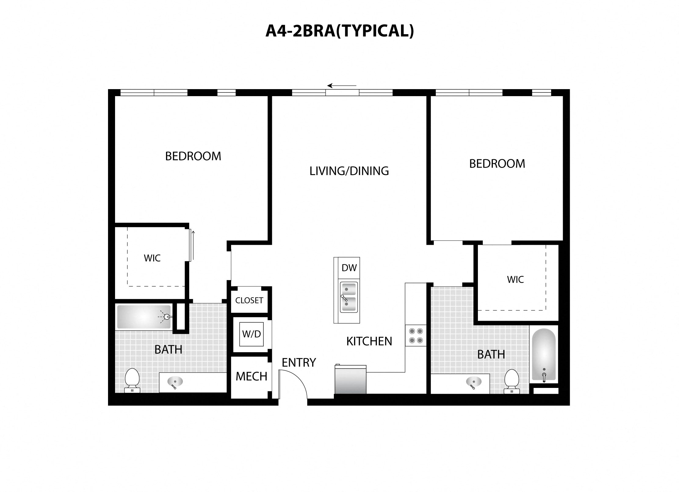 a floor plan of a unit with a bedroom and a living room