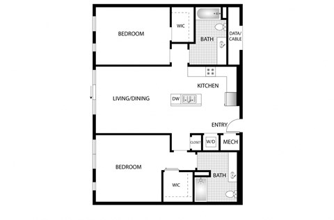 a floor plan of a house with a bedroom and a living room