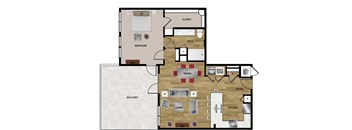 A4 Floor Plan at Brixton South Shore, Austin, 78741