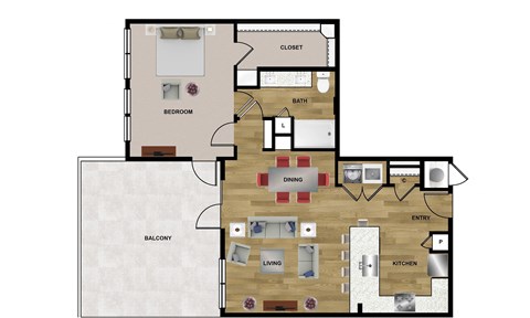 A4 Floor Plan at Brixton South Shore, Austin, 78741