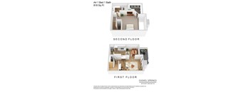 1 bedroom 1 bathroom floorplan  at Cashel Springs, Houston, TX, 77069