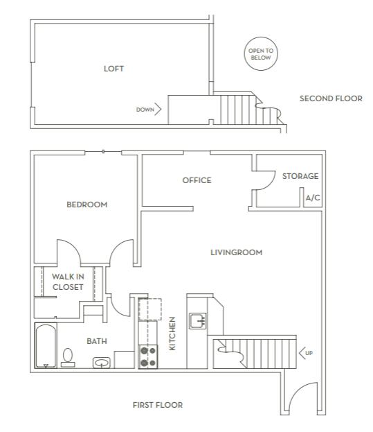 a floor plan of a house with a bedroom and a living room