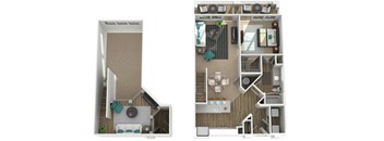a floor plan of a two bedroom apartment
