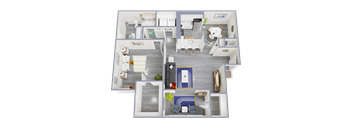 a floor plan of a 3 bedroom apartment