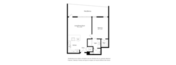 One Bedroom One Bathroom A1 Floor Plan Apartment North Scottsdale