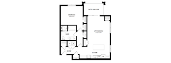 A black and white image of a floor plan for a home.