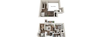 A diagram shows the layout of a two-story apartment.