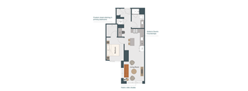 A floor plan of a Viatero Quartz Countertops apartment.