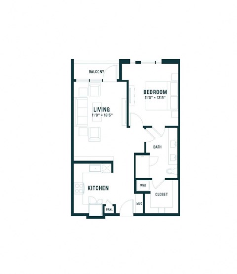 bedroom floor plan | apartments for rent in brookhaven ga | the mille brook