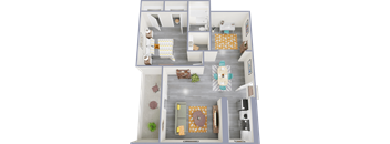 a birdseye view of our 1 bedroom apartment at university gardens in tempe