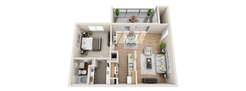 a 1 bedroom192 sq ft studio floor plan