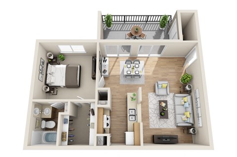 a 1 bedroom192 sq ft studio floor plan