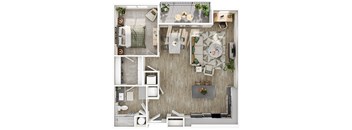 a1 floor plan  1 bedroom with 1 bath  129