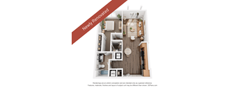 A 3D floor plan of a newly renovated apartment.