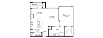 a floor plan of a bedroom apartment