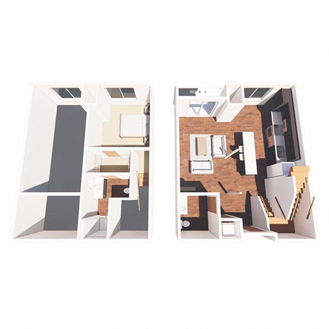 two plans of a living room and dining room of a house