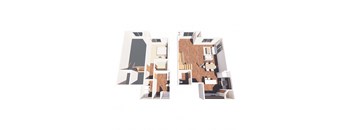a floor plan of a living room and a dining room