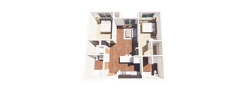 a floor plan of a small apartment with a wood floor