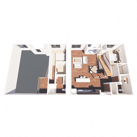 floor plan of the living room and kitchen