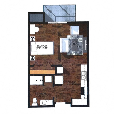 floor plan of a home with bedrooms and a living room
