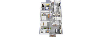 bedroom floor plan an in 3d