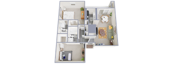 a floor plan of a one bedroom apartment