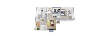 a floor plan of a 1 bedroom apartment