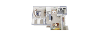 a floor plan of a 1 bedroom apartment
