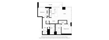 a floor plan of a bedroom apartment with a asymmetrical floor plan