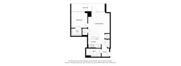 a floor plan of a unit with a bedroom and a living room