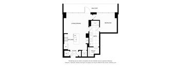 a floor plan of a bedroom apartment with an open floor plan