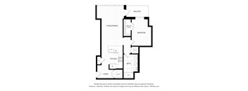 a floor plan of a bedroom apartment with an open floor plan