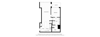 a floor plan of a unit with a bedroom and a living room