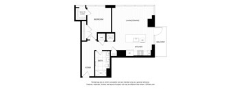 a floor plan of a house with a bedroom and a living room