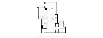 a floor plan of a unit with a bedroom and a living room