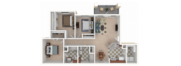 the springs 1 bedroom floor plan  395 sq ft