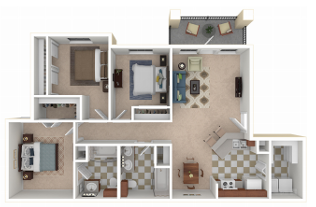 the springs 1 bedroom floor plan  395 sq ft