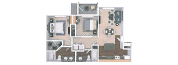a floor plan of a house with a bedroom and a living room