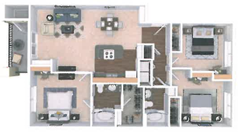 a floor plan of a house with a bedroom and a living room