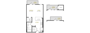 A floor plan of a house with a patio and balcony.