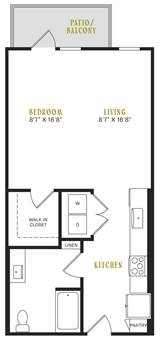 Studio apartment at Alexan St. Elmo Apartments in Austin