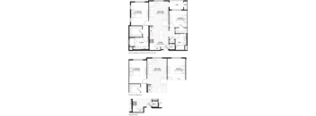 A floor plan of a house with labeled rooms and dimensions.