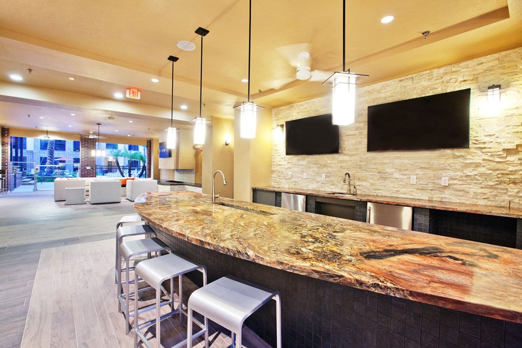 resident bar area in houston texas apartments