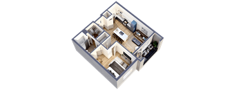 the three bedrooms of the house are arranged in a hexagon shape