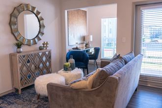 living room space in our luxury euless apartment community