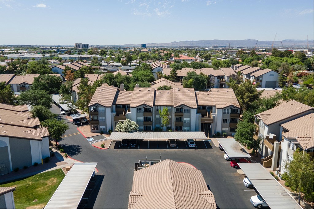 an aerial view of a group of houses in a neighborhood