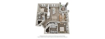 bedroom floor plan at the approach at summit park apartments in hendersonville, nc