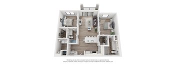 a floor plan of a 1 bedroom apartment with a wood floor