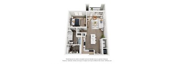 a 3 bedroom floor plan with a bedroom and a living room