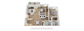B1 Floorplan - two bed two bath